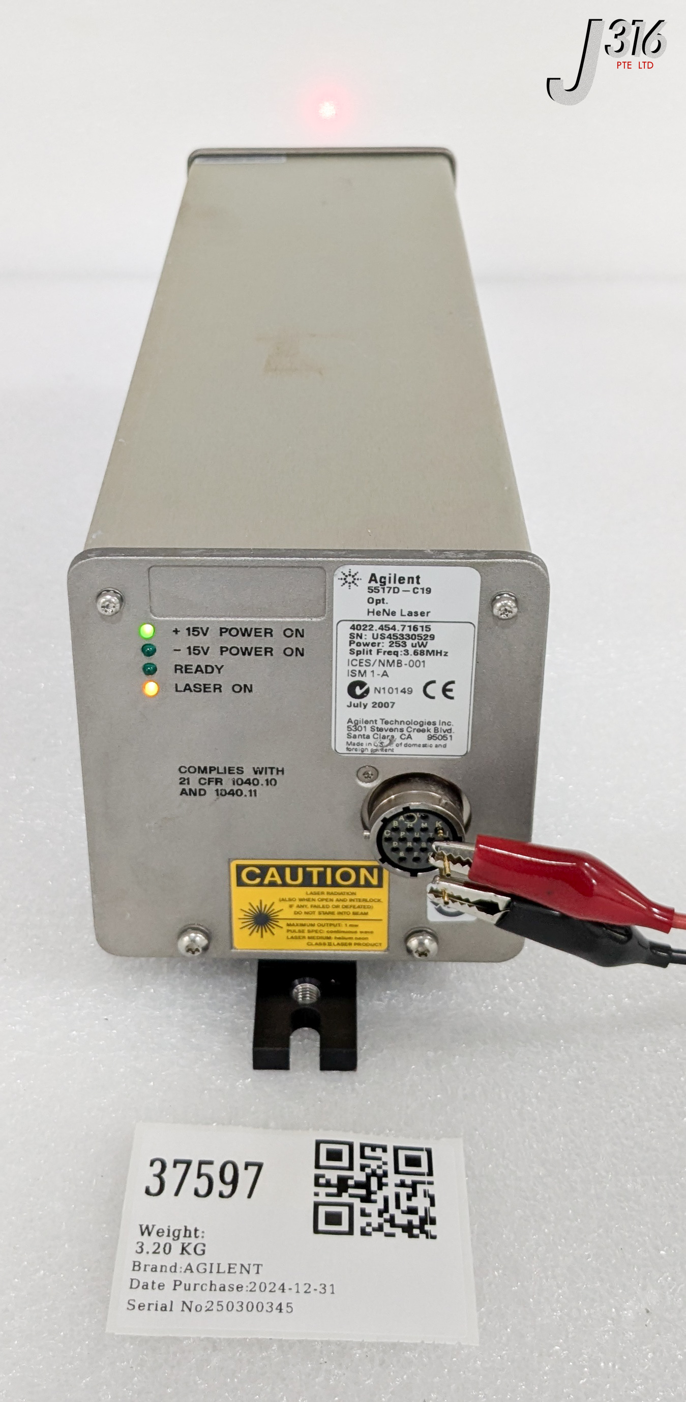 在庫確認8 37597 AGILENT LASER HEAD, HeNe, POWER: 253uW, 3.68MHz 5517D-C19 | eBay